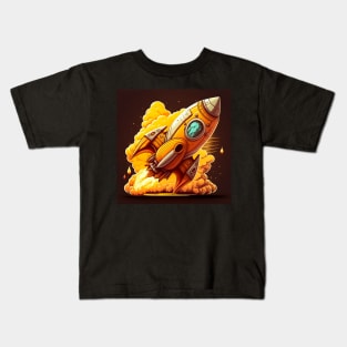 Space Rocket cartoon style Kids T-Shirt